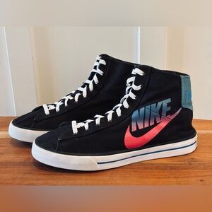 Nike Sweet Classic Sneakers Black Pink Blue Canvas High Top 386198 061